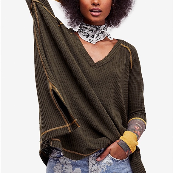 Free People Tops - Free people army green thermal
